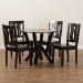 Baxton Studio Noelia Modern and Contemporary Transitional Dark Brown Finished Wood 5-Piece Dining Set - Noelia-Dark Brown-5PC Dining Set