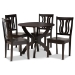 Baxton Studio Karla Modern and Contemporary Transitional Dark Brown Finished Wood 5-Piece Dining Set
