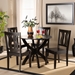 Baxton Studio Karla Modern and Contemporary Transitional Dark Brown Finished Wood 5-Piece Dining Set - Karla-Dark Brown-5PC Dining Set