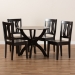 Baxton Studio Karla Modern and Contemporary Transitional Dark Brown Finished Wood 5-Piece Dining Set - Karla-Dark Brown-5PC Dining Set