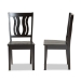 Baxton Studio Fenton Modern and Contemporary Transitional Dark Brown Finished Wood 2-Piece Dining Chair Set - RH338C-Dark Brown Wood Scoop Seat-DC-2PK