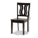 Baxton Studio Fenton Modern and Contemporary Transitional Dark Brown Finished Wood 2-Piece Dining Chair Set - RH338C-Dark Brown Wood Scoop Seat-DC-2PK
