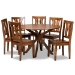 Baxton Studio Mare Modern and Contemporary Transitional Walnut Brown Finished Wood 7-Piece Dining Set