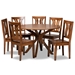 Baxton Studio Mare Modern and Contemporary Transitional Walnut Brown Finished Wood 7-Piece Dining Set