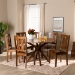 Baxton Studio Mare Modern and Contemporary Transitional Walnut Brown Finished Wood 7-Piece Dining Set - Mare-Walnut-7PC Dining Set