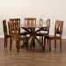 Baxton Studio Mare Modern and Contemporary Transitional Walnut Brown Finished Wood 7-Piece Dining Set - Mare-Walnut-7PC Dining Set