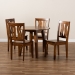 Baxton Studio Anesa Modern and Contemporary Transitional Walnut Brown Finished Wood 5-Piece Dining Set - Anesa-Walnut-5PC Dining Set