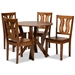 Baxton Studio Noelia Modern and Contemporary Transitional Walnut Brown Finished Wood 5-Piece Dining Set