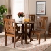 Baxton Studio Noelia Modern and Contemporary Transitional Walnut Brown Finished Wood 5-Piece Dining Set - Noelia-Walnut-5PC Dining Set