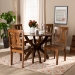 Baxton Studio Karla Modern and Contemporary Transitional Walnut Brown Finished Wood 5-Piece Dining Set - Karla-Walnut-5PC Dining Set