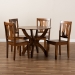 Baxton Studio Karla Modern and Contemporary Transitional Walnut Brown Finished Wood 5-Piece Dining Set - Karla-Walnut-5PC Dining Set