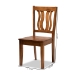 Baxton Studio Fenton Modern and Contemporary Transitional Walnut Brown Finished Wood 2-Piece Dining Chair Set - RH338C-Walnut Wood Scoop Seat-DC-2PK