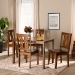 Baxton Studio Zamira Modern and Contemporary Transitional Walnut Brown Finished Wood 5-Piece Dining Set - Zamira-Walnut-5PC Dining Set