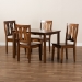 Baxton Studio Zamira Modern and Contemporary Transitional Walnut Brown Finished Wood 5-Piece Dining Set - Zamira-Walnut-5PC Dining Set