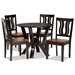 Baxton Studio Noelia Modern and Contemporary Transitional Two-Tone Dark Brown and Walnut Brown Finished Wood 5-Piece Dining Set