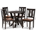 Baxton Studio Noelia Modern and Contemporary Transitional Two-Tone Dark Brown and Walnut Brown Finished Wood 5-Piece Dining Set - Noelia-Dark Brown/Walnut-5PC Dining Set