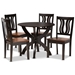 Baxton Studio Karla Modern and Contemporary Transitional Two-Tone Dark Brown and Walnut Brown Finished Wood 5-Piece Dining Set