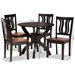 Baxton Studio Karla Modern and Contemporary Transitional Two-Tone Dark Brown and Walnut Brown Finished Wood 5-Piece Dining Set - Karla-Dark Brown/Walnut-5PC Dining Set