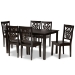 Baxton Studio Luisa Modern and Contemporary Transitional Dark Brown Finished Wood 7-Piece Dining Set