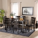 Baxton Studio Luisa Modern and Contemporary Transitional Dark Brown Finished Wood 7-Piece Dining Set - Luisa-Dark Brown-7PC Dining Set