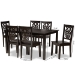 Baxton Studio Luisa Modern and Contemporary Transitional Dark Brown Finished Wood 7-Piece Dining Set - Luisa-Dark Brown-7PC Dining Set