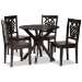 Baxton Studio Liese Modern and Contemporary Transitional Dark Brown Finished Wood 5-Piece Dining Set