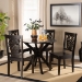 Baxton Studio Liese Modern and Contemporary Transitional Dark Brown Finished Wood 5-Piece Dining Set - Liese-Dark Brown-5PC Dining Set