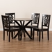 Baxton Studio Liese Modern and Contemporary Transitional Dark Brown Finished Wood 5-Piece Dining Set - Liese-Dark Brown-5PC Dining Set