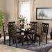 Baxton Studio Liese Modern and Contemporary Transitional Dark Brown Finished Wood 7-Piece Dining Set - Liese-Dark Brown-7PC Dining Set