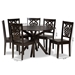 Baxton Studio Liese Modern and Contemporary Transitional Dark Brown Finished Wood 7-Piece Dining Set - Liese-Dark Brown-7PC Dining Set
