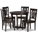 Baxton Studio Salida Modern and Contemporary Transitional Dark Brown Finished Wood 5-Piece Dining Set