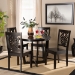 Baxton Studio Salida Modern and Contemporary Transitional Dark Brown Finished Wood 5-Piece Dining Set - Salida-Dark Brown-5PC Dining Set