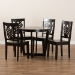 Baxton Studio Salida Modern and Contemporary Transitional Dark Brown Finished Wood 5-Piece Dining Set - Salida-Dark Brown-5PC Dining Set