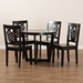 Baxton Studio Salida Modern and Contemporary Transitional Dark Brown Finished Wood 5-Piece Dining Set - Salida-Dark Brown-5PC Dining Set