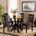 Baxton Studio Valda Modern and Contemporary Transitional Dark Brown Finished Wood 5-Piece Dining Set - Valda-Dark Brown-5PC Dining Set