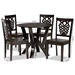 Baxton Studio Valda Modern and Contemporary Transitional Dark Brown Finished Wood 5-Piece Dining Set - Valda-Dark Brown-5PC Dining Set