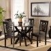 Baxton Studio Wanda Modern and Contemporary Transitional Dark Brown Finished Wood 5-Piece Dining Set - Wanda-Dark Brown-5PC Dining Set