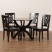 Baxton Studio Wanda Modern and Contemporary Transitional Dark Brown Finished Wood 5-Piece Dining Set - Wanda-Dark Brown-5PC Dining Set