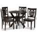 Baxton Studio Wanda Modern and Contemporary Transitional Dark Brown Finished Wood 5-Piece Dining Set - Wanda-Dark Brown-5PC Dining Set