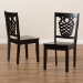 Baxton Studio Gervais Modern and Contemporary Transitional Dark Brown Finished Wood 2-Piece Dining Chair Set - RH339C-Dark Brown Wood Scoop Seat-DC-2PK