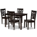 Baxton Studio Luisa Modern and Contemporary Transitional Dark Brown Finished Wood 5-Piece Dining Set