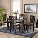 Baxton Studio Luisa Modern and Contemporary Transitional Dark Brown Finished Wood 5-Piece Dining Set - Luisa-Dark Brown-5PC Dining Set
