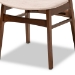 Baxton Studio Paras Mid-Century Modern Transitional Light Beige Fabric Upholstered and Walnut Brown Finished Wood 5-Piece Dining Set with Faux Marble Dining Table - Paras-Latte/Walnut-5PC Dining Set