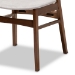 Baxton Studio Paras Mid-Century Modern Transitional Light Grey Fabric Upholstered and Walnut Brown Finished Wood 5-Piece Dining Set with Faux Marble Dining Table - Paras-Smoke/Walnut-5PC Dining Set
