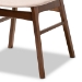 Baxton Studio Pearson Mid-Century Modern Transitional Light Beige Fabric Upholstered and Walnut Brown Finished Wood 5-Piece Dining Set with Faux Marble Table - Pearson-Latte/Walnut-5PC Dining Set