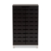 Baxton Studio Ernest Modern and Contemporary Dark Brown Finished Wood 2-Door Shoe Storage Cabinet - FP-11027-Espresso-Shoe Cabinet