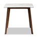 Baxton Studio Kaylee Mid-Century Modern Transitional Walnut Brown Finished Wood Dining Table with Faux Marble Tabletop - Kaylee-Marble/Walnut-DT