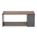 Baxton Studio Thornton Modern and Contemporary Two-Tone Walnut Brown and Grey Finished Wood Storage Coffee Table - CT8003-Walnut/Grey-CT