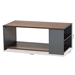 Baxton Studio Thornton Modern and Contemporary Two-Tone Walnut Brown and Grey Finished Wood Storage Coffee Table - CT8003-Walnut/Grey-CT