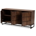 Baxton Studio Neil Modern and Contemporary Walnut Brown Finished Wood and Black Finished Metal 3-Door Dining Room Sideboard Buffet - MPC8009-Walnut-Sideboard
